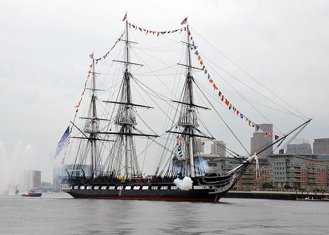 newenglandedt's tweet photo. October 21, 1797, the USS Constitution, also known as Old Ironsides, is first launched. She was built at Edmund Hartt's shipyard in the North End of Boston, Mass. She is usually berthed at Pier 1 of the former Charlestown Navy Yard at one end of Boston's Freedom Trail today. #OTD https://t.co/Iz3nywEz5o