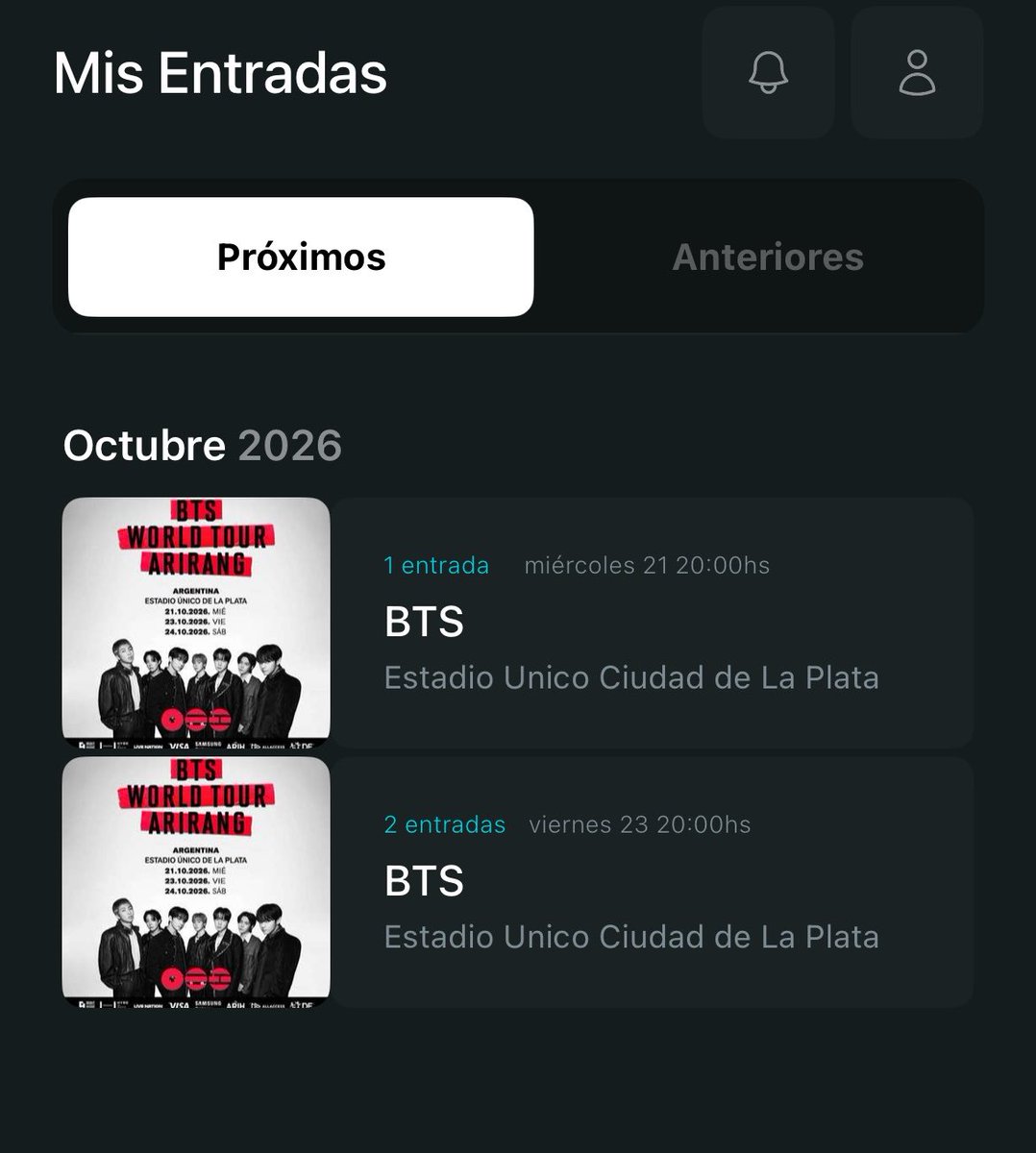 Camnocamila's tweet photo. Holi vendo mi entrada del 21 SECTOR CAMPO porque no tengo con quien ir , 500k (la saqué con tarjeta la dejo un poco menos de lo que la pagué)  puedo hacer encuentro presencial, también puedo intercambiar por una del 24 mismo sector
#btsArgentina compro vendo entrada https://t.co/n35wT6ctBy
