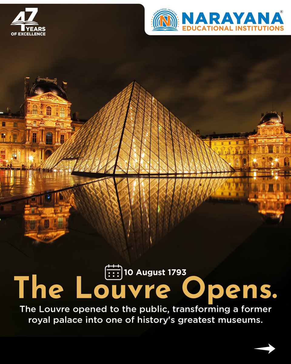 DottieEverp7es's tweet photo. The Louvre opened to the public on 10 August 1793, transforming a former royal palace into a home for art and history. Today, it is the world’s most visited museum, housing over 500, 000 objects, including the Mona Lisa and Venus de Milo. https://t.co/KPwOI0ehfR