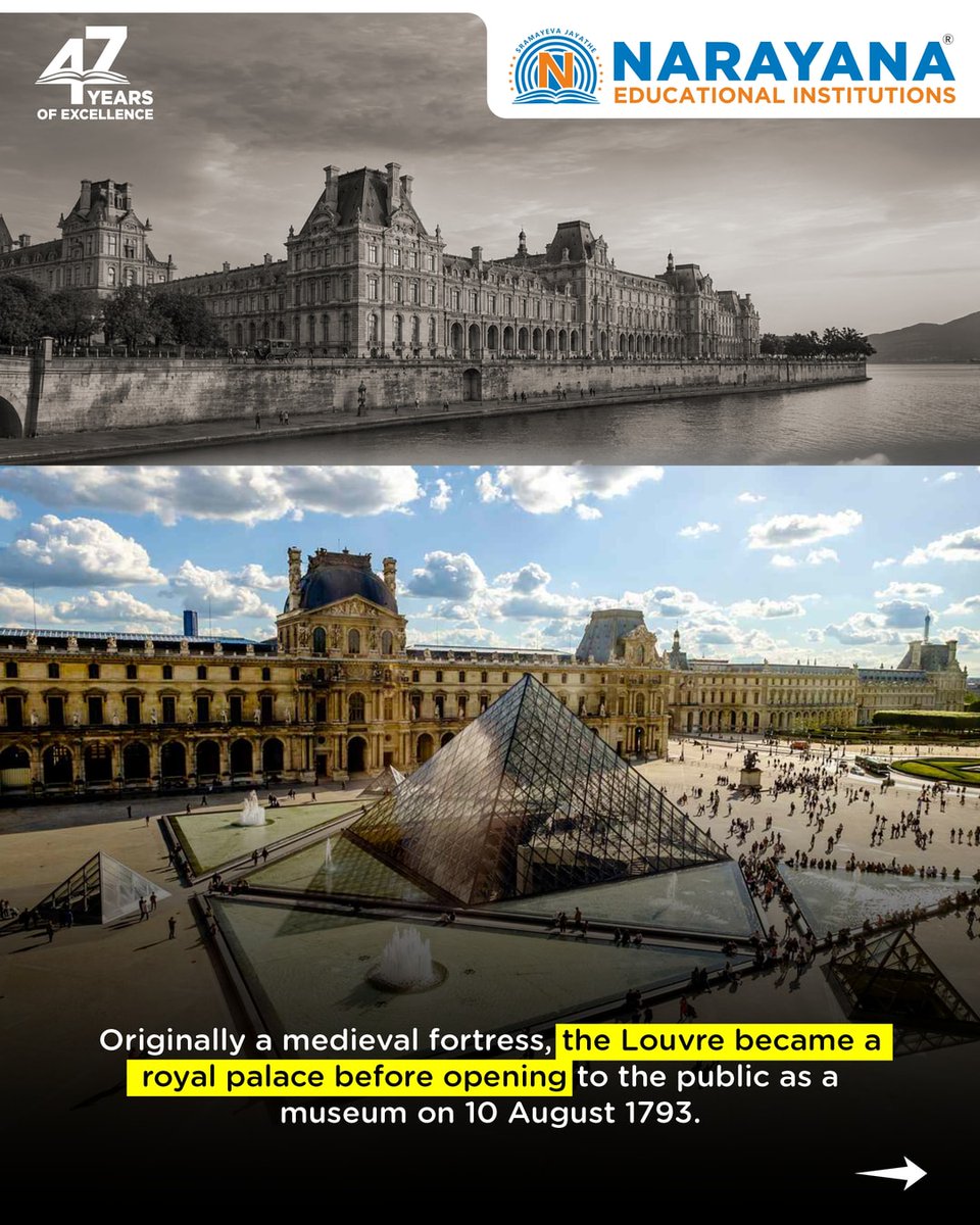 DottieEverp7es's tweet photo. The Louvre opened to the public on 10 August 1793, transforming a former royal palace into a home for art and history. Today, it is the world’s most visited museum, housing over 500, 000 objects, including the Mona Lisa and Venus de Milo. https://t.co/KPwOI0ehfR