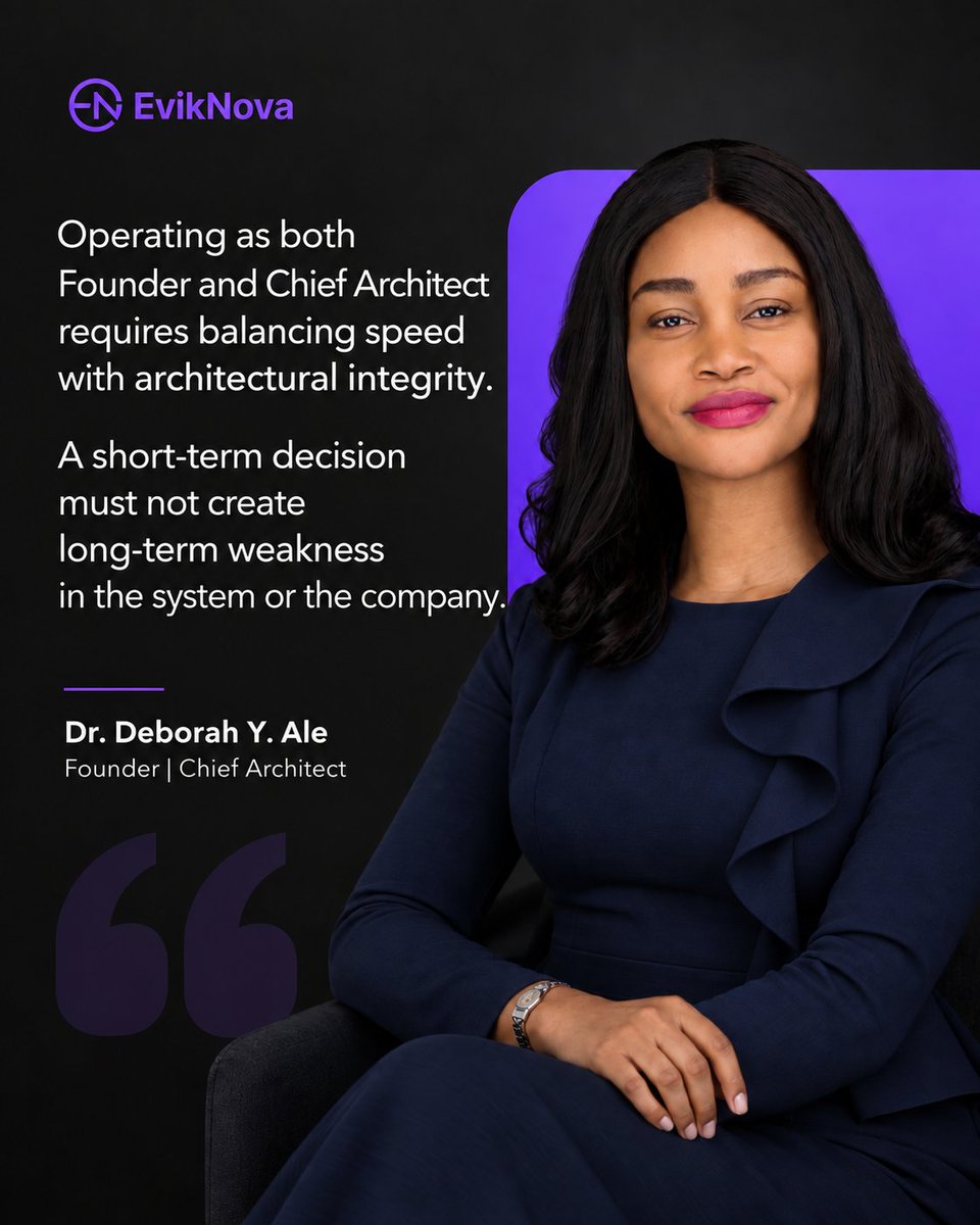 drdeborahyale's tweet photo. Moving fast can solve today’s problem while quietly creating tomorrow’s.

The harder leadership question is: will this decision still strengthen the company when the pressure of today is gone?

Join the EvikNova Waitlist to Request Early Access.
https://t.co/qoBJ8podRF

#BusinessArchitecture #Leadership #EvikNova