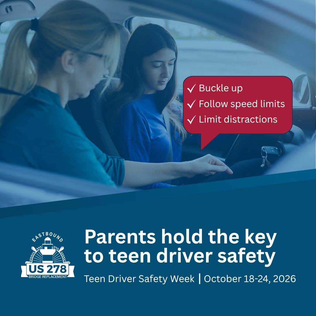scdot278's tweet photo. This @NHTSA Teen Driver Safety Week, talk with your young driver about safe driving habits before heading out on US 278. Conversations about seatbelt use, obeying the speed limit, and limiting distractions help lay the foundation for a lifetime of good choices behind the wheel. https://t.co/49c1VGA3bL