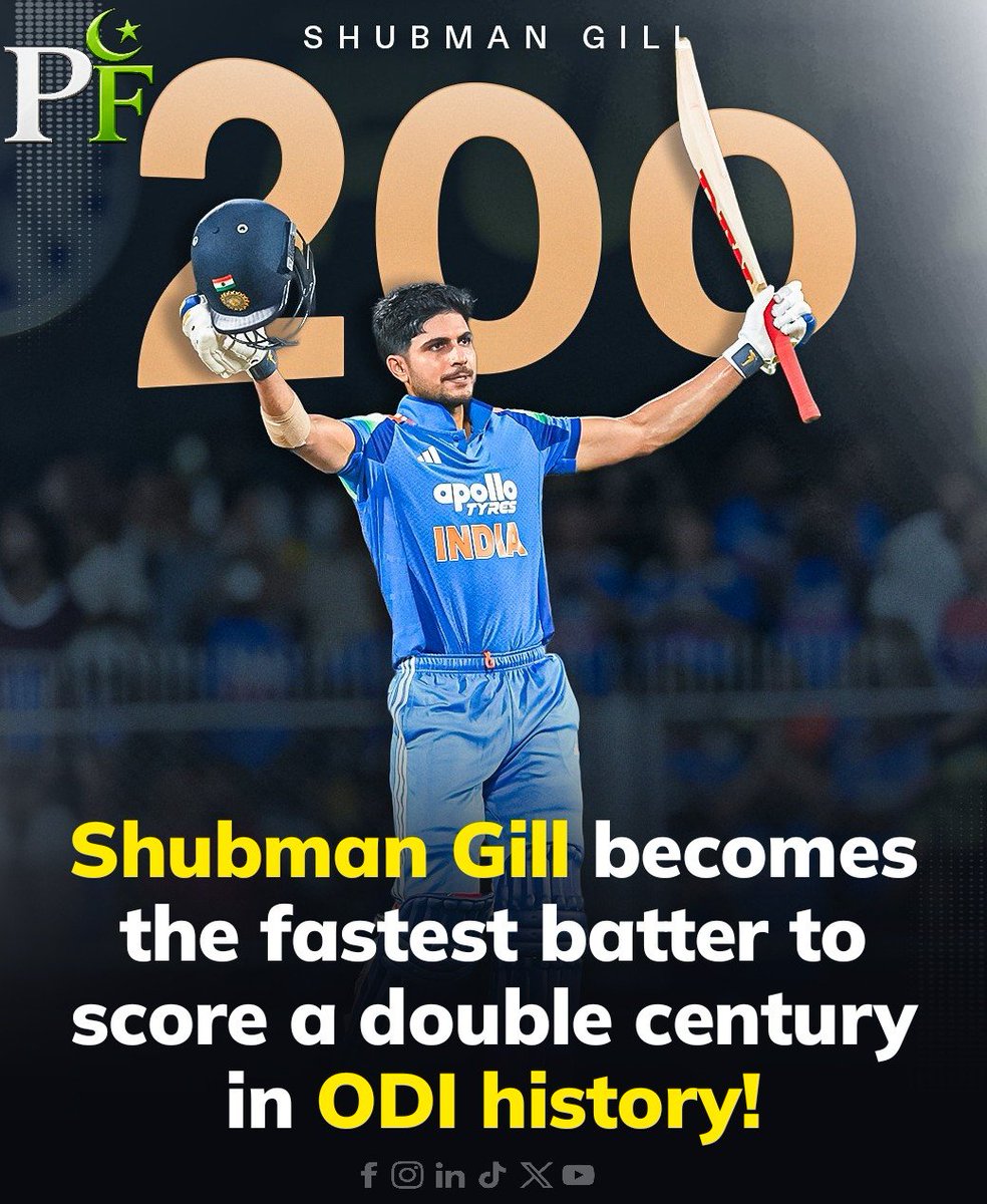 ali2k9_ali's tweet photo. 🏏🇮🇳| 200 off 117 Shubman Gill  smashed the fastest double-century in ODI cricket, against the West Indies in the 2nd ODI.

https://t.co/jKj4jffiS4

#ICC #bcci  #ShubmanGill #DoubleCentury #INDvsWI #cricket #ODI #rohitsharma @Indiancrickteam https://t.co/6vJv5LhilF
