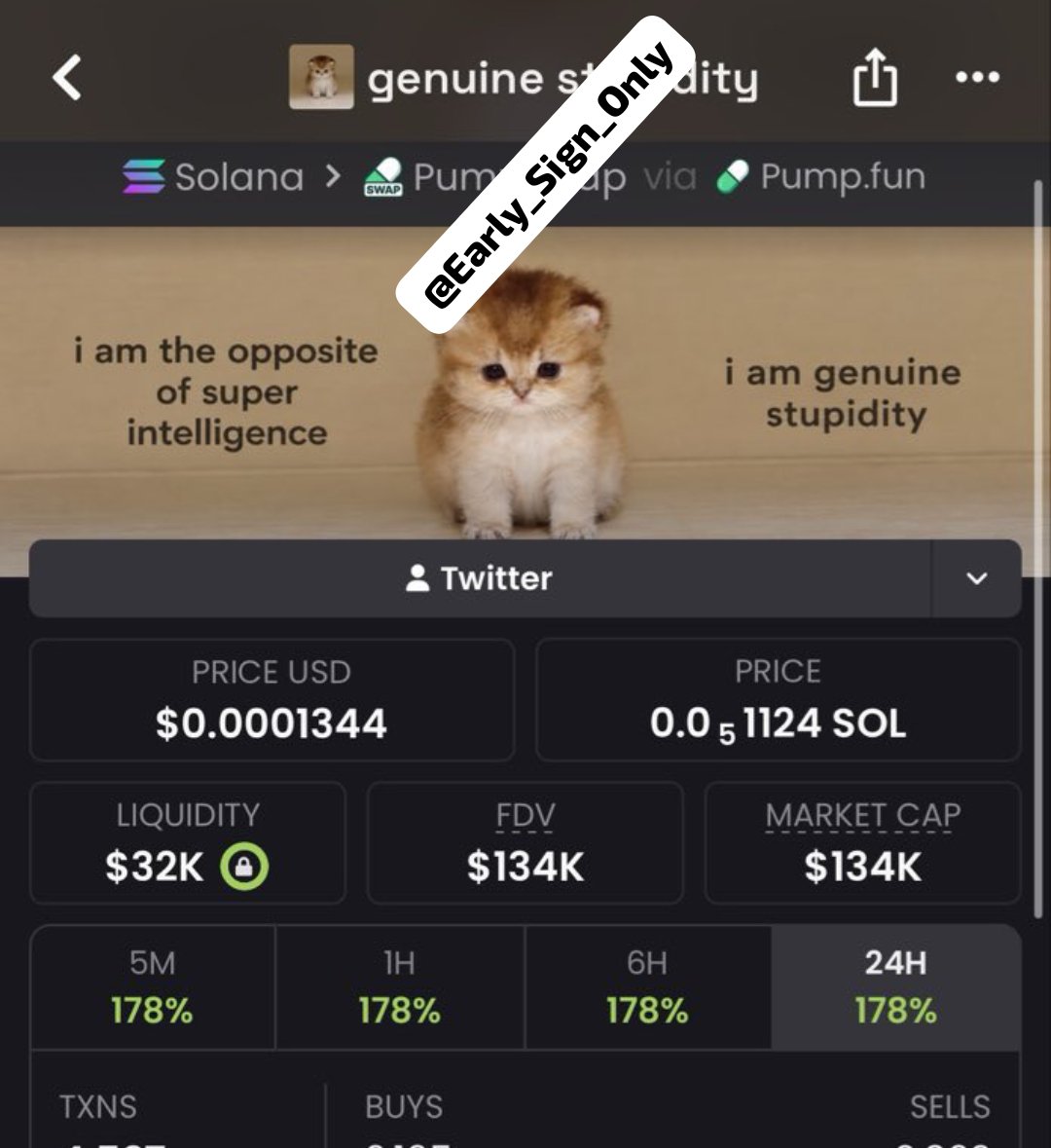 Early_Sign_Only's tweet photo. $gs 📈 From  $10K mcap when I shared it in my private group to around $134K now! The move has been incredible to watch. More setups are being tracked and shared with the community.
Hit Follow me + join my TG group &amp; Discord

CA BrLhG5DpphFZHE5hhhjY2iZ4HFAfu7e2dXB2h1Czuvba https://t.co/zsvElCABF8