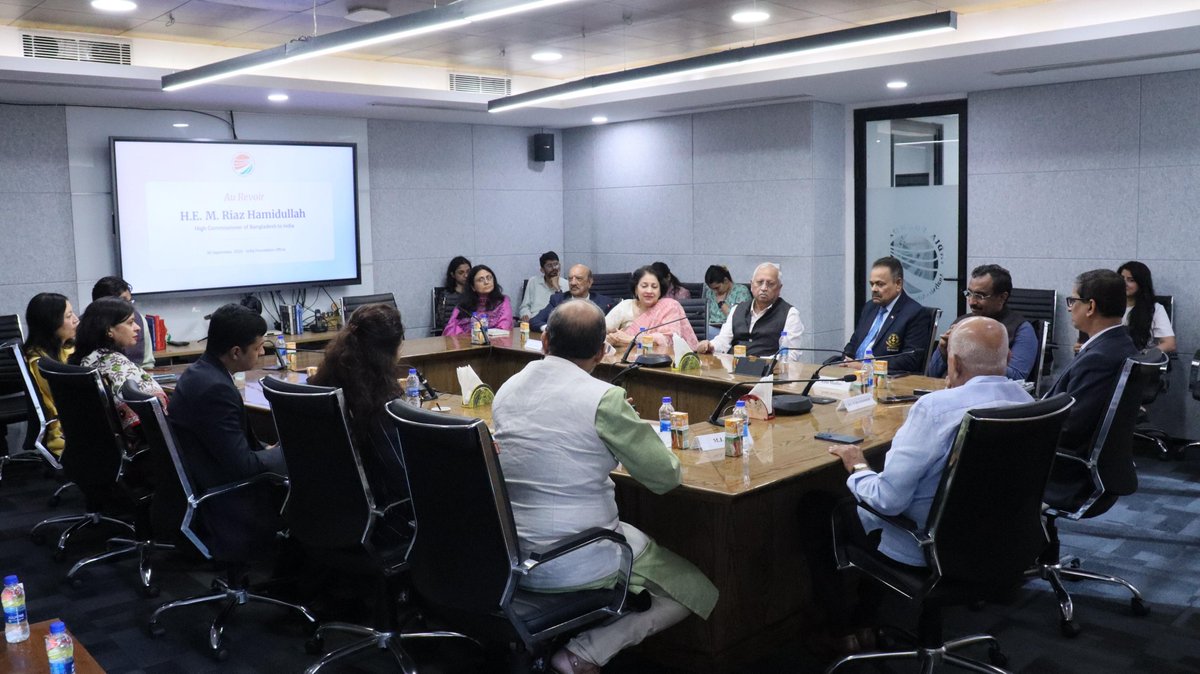 indfoundation's tweet photo. On 30 September 2026, India Foundation hosted a farewell in honour of H.E. M. Riaz Hamidullah, High Commissioner of Bangladesh to India, marking the conclusion of his tenure.  We extend our sincere appreciation for his contributions to bilateral ties, and wish him continued success.