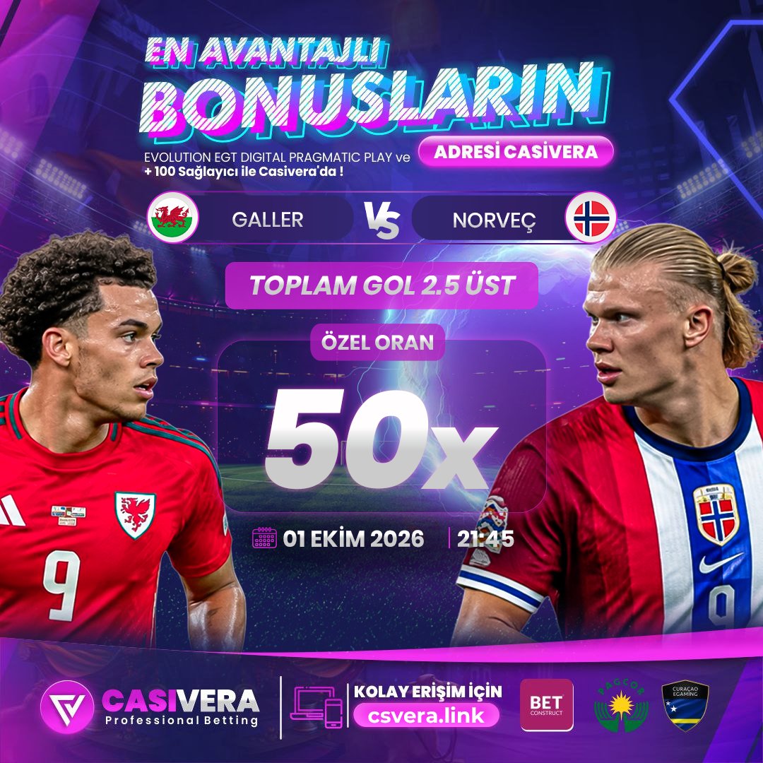 x_Casivera's tweet photo. 🏆 ULUSLAR LİGİ  GALLER-NORVEÇ  KARŞILAŞMASINA 50x ÖZEL ORAN CASİVERA'DA ! 

💰 Bahis Miktarı: 20 TL 
⚡️ Özel Oran: 50.00
⚽️ Bahis Marketi :Toplam Gol 2.5 Üst

🎁 Birbirinden avantajlı bonuslar ve yüksek oranlar Casivera'da
 
💎 CASİVERA  https://t.co/hJVDIY2ZiH https://t.co/XMuhUBuT6o