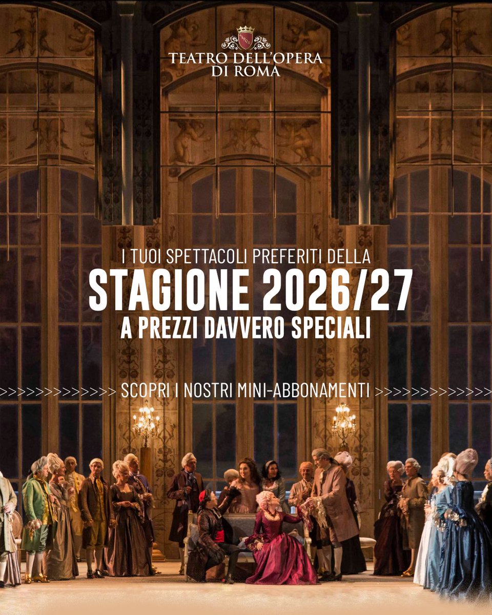 OperaRoma's tweet photo. Prosegue la campagna abbonamenti per la stagione 2026/27: da domani in vendita - oltre agli abbonamenti completi “Gran Teatro” - anche i mini-carnet. Scopri tutte le possibili combinazioni qui: https://t.co/iaH6gcdJ8b https://t.co/rBLDjgElvd