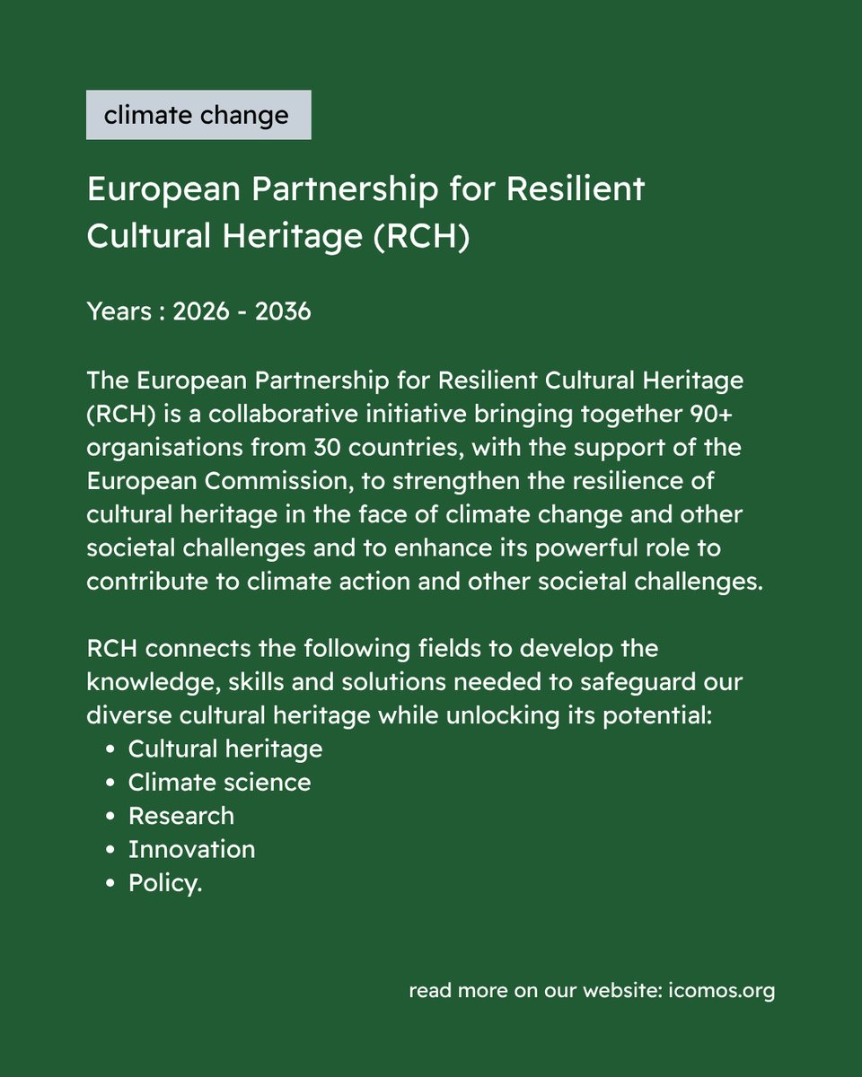 ICOMOS's tweet photo. INTERNATIONAL PROJECTS | Launch of the European Partnership for Resilient Cultural Heritage (RCH)
Yesterday, 29 September 2026, the ICOMOS members contributing to the RCH project were present in Marseille for the official launch event of the project.

🎙️The event took place at the MUCEM Museum in Marseille with institutional addresses from Marie-Charlotte Calafat, Chief Heritage Curator and Director of Collections and Research, Musée des civilisations de l’Europe et de la Méditerranée; Isabelle Pallot-Frossard, President, Fondation des sciences du patrimoine; Glenn Micallef, Commissioner “Intergenerational Fairness, Youth, Culture and Sport”, European Commission ; Pilar Aguar, Director “People: Health and Society”, Directorate-General Research and Innovation, European Commission; Sylvie Gangloff, Cluster 2 NCP, Ministry of Higher Education, Research and Space.

It was followed by a day of Keynote speaches and roundtables in relations to the RCH project.

🔸 Learn more about the project on our wbesite: https://t.co/JUJTqgu7lU

#ICOMOS #RCH #Internationalprojects #climatechange