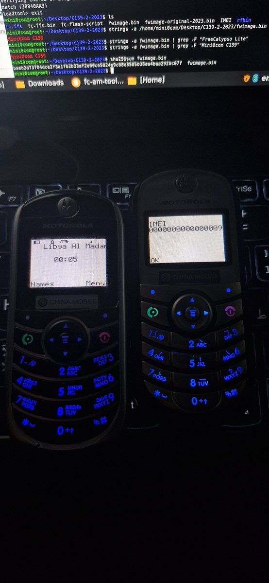 Mini0com's tweet photo. I just finished flashing FreeCalypso firmware onto the Motorola C139.
#Mini0comOS #PAGFuN #OsmocomBB #SDR #linux #0day https://t.co/NptojUUnCs