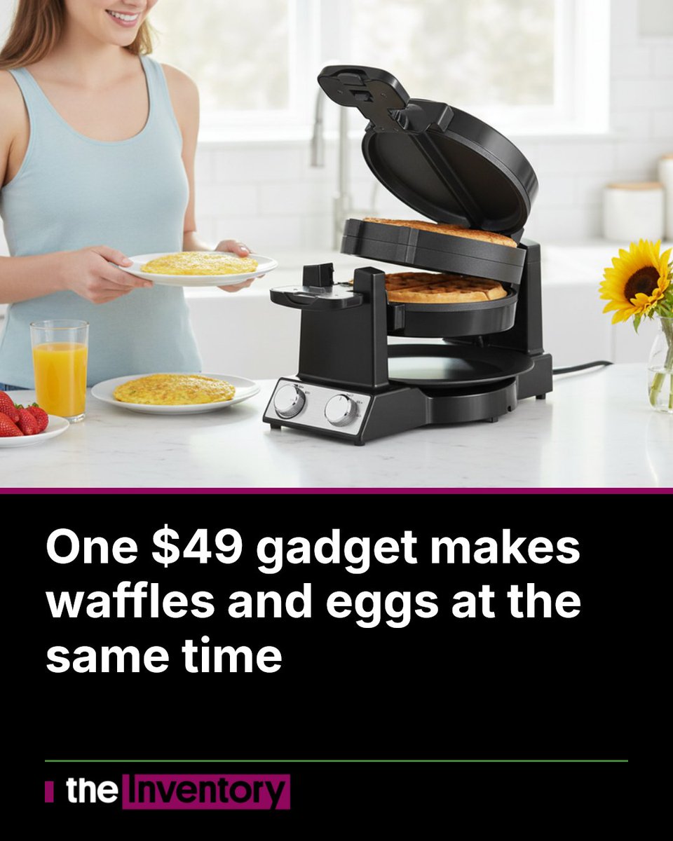 ItsTheInventory's tweet photo. One $49 gadget makes waffles and eggs at the same time
The FOHERE 2-in-1 cuts the cost and counter clutter of owning separate appliances by cooking two omelets and a waffle simultaneously. At under $50, it's a
https://t.co/2hjTbM6tcF
#BreakfastHack #KitchenGadgets #WaffleMaker https://t.co/lRjOHHxZs8