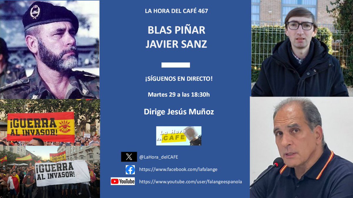 SindicatoTNS's tweet photo. Programa @LaHora_delCAFE 467
#LHDC467

Audio en Ivoox
🎥 https://t.co/oVI80GWmB4

Dirige
➡️Jesús Muñoz @MasRazonqUnSant 

Con
➡️General Blas Piñar
➡️@fcojavier_sanz

Sobre
👉2 meses después Ceuta sigue invadida
👉El infame caos de la vivienda del #Régimendel78

#CeutaSeDefiende https://t.co/q3scCb9iZt