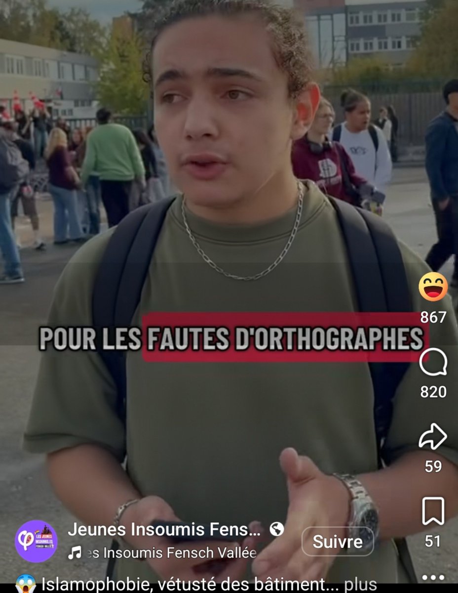 EntrecoteC's tweet photo. Les voilà les revendications des lycéens  et jeunesinsoumis :
🐖Autoriser le port du voile et abaya
🐖Autoriser le portable en classe 
🐖Climatisation 
🐖Ne pas sanctionner les fautes d'orthographe https://t.co/ZfPbicaAYC