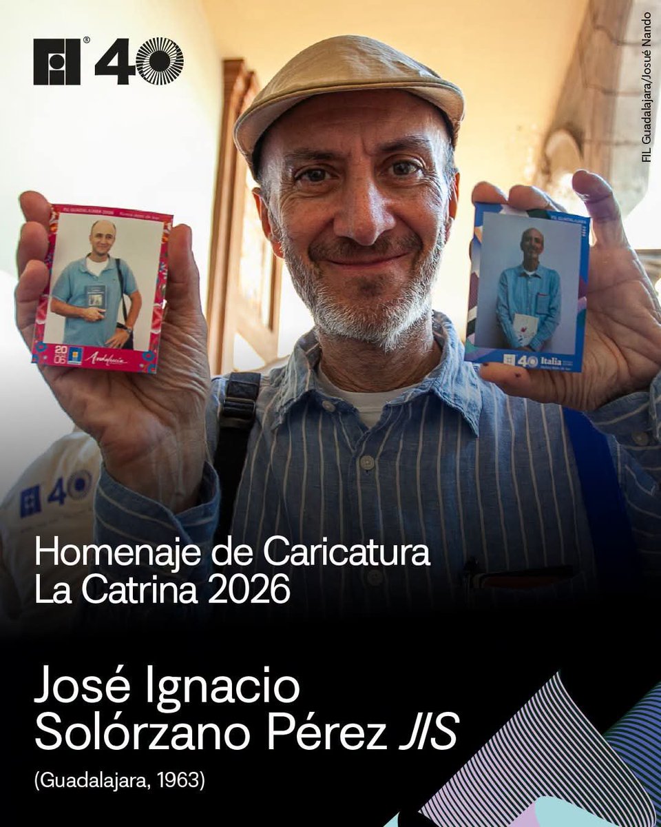 FILGuadalajara's tweet photo. ✍️ José Ignacio Solórzano Pérez “Jis” recibirá el Homenaje de Caricatura La Catrina 2026 en la #FILGuadalajara.

Con una trayectoria marcada por el humor, la crítica y una mirada inconfundible sobre la vida cotidiana, el caricaturista tapatío será reconocido en la FIL. https://t.co/frnL6ZskDX
