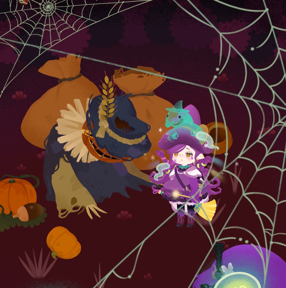 _tsunchaaaaa_'s tweet photo. リヴリーハロウィン今年凝ってるな！
このかぼちゃおばけすごいすき…こわい！最高！！
ハントのタップ音も良いし、ミュラー通りのBGMが途中から不穏な雰囲気になるのもよい〜〜！🫶💕 https://t.co/gW41NHqT8j