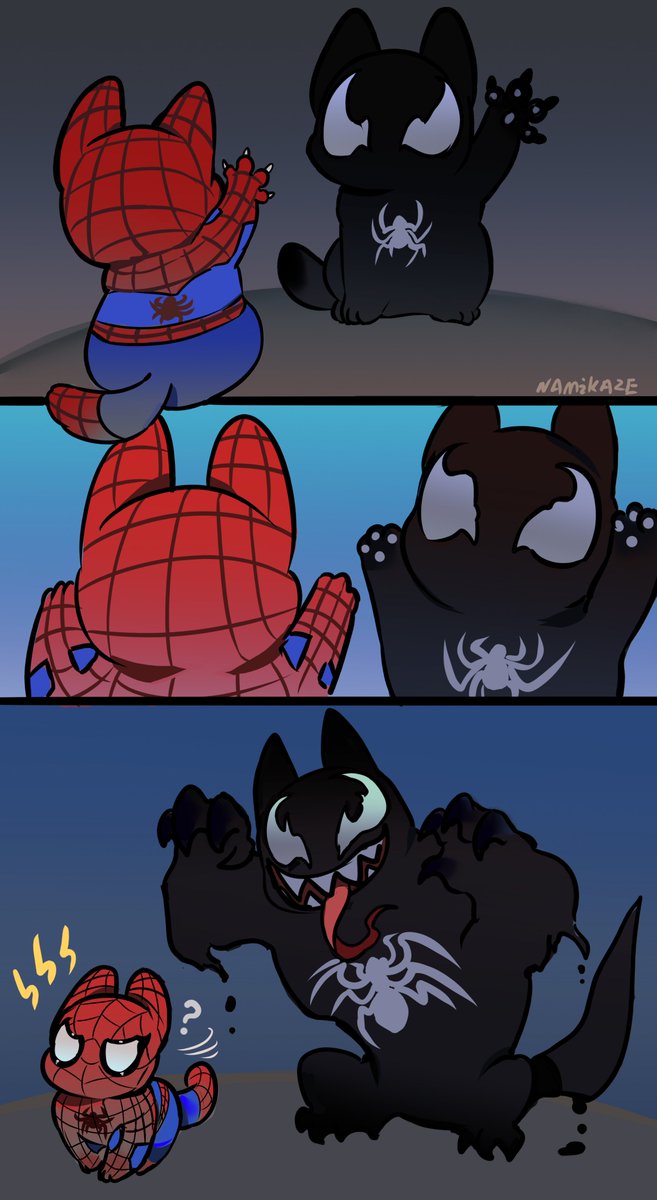NamikazeNami1's tweet photo. #spiderman #‌Venom Mirror https://t.co/jb96moHdmm