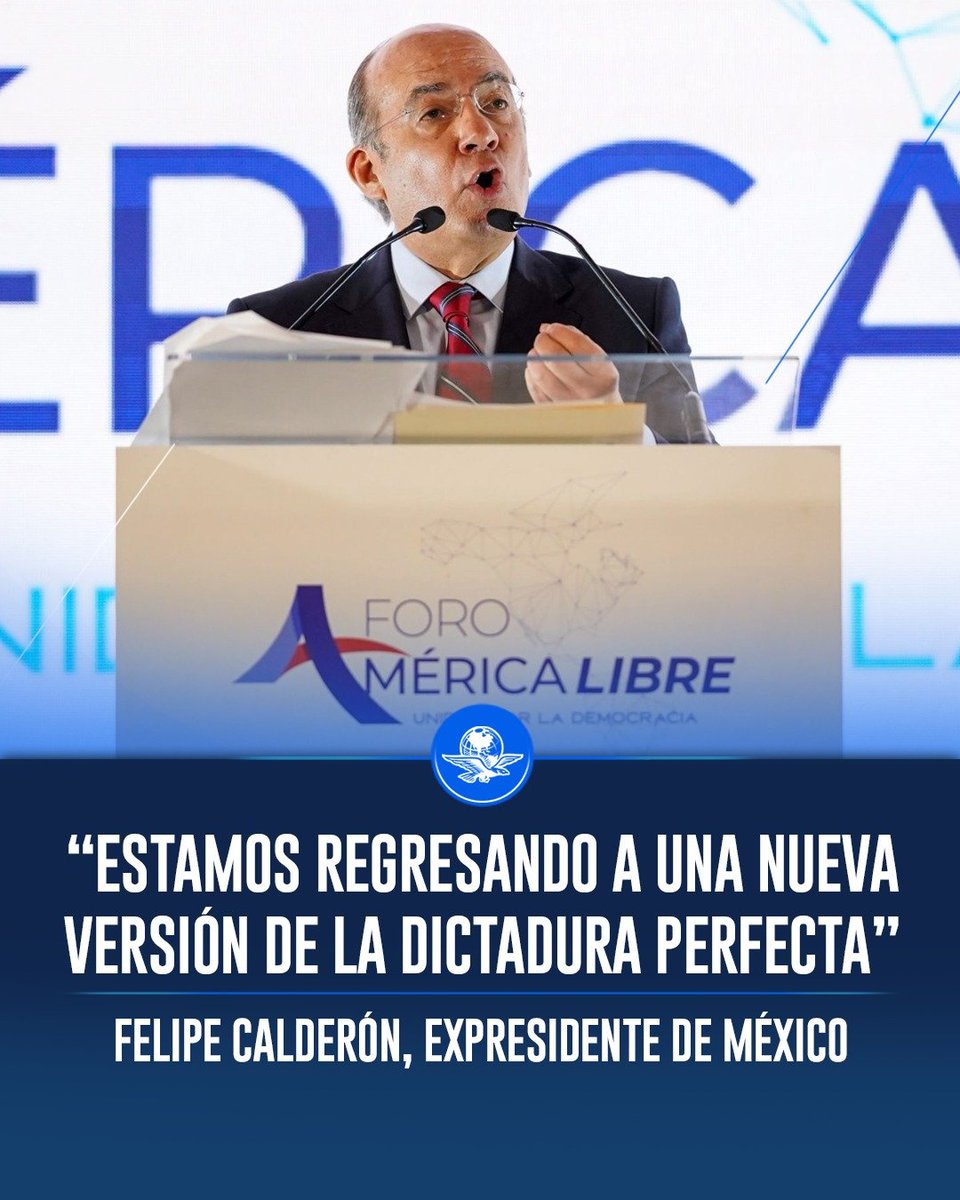 El_Universal_Mx's tweet photo. 🗣️ “Un régimen de partido hegemónico con autoridades electorales sometidas, sin un poder judicial independiente y sin garantías sólidas para los derechos humanos”, dijo el expresidente Felipe Calderón en el Foro América Libre 2026.

🔴 En los alrededores del recinto, integrantes del Sindicato Mexicano de Electricistas (SME) realizan un bloqueo y manifestación. Los exelectricistas gritaron consignas de repudio al expresidente Calderón y arrojaron huevos a quienes intentan ingresar.

https://t.co/v8jghETf8E