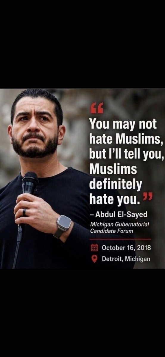 SturdyThorpe's tweet photo. @AbdulElSayed Not a doctor.  Not an American.  This guy is a complete failure. https://t.co/EuLOSaYCVR