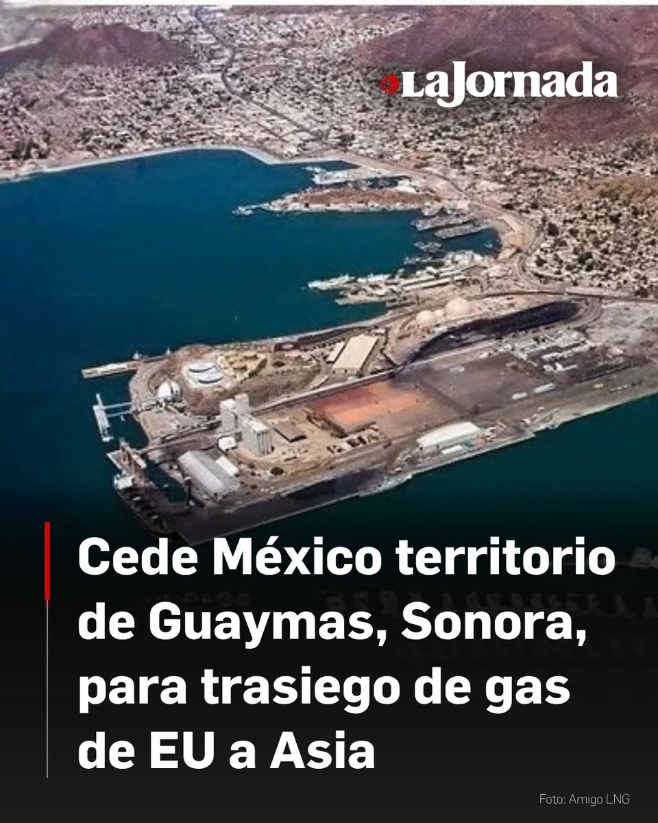 lajornadaonline's tweet photo. El Gobierno Federal, mediante la Secretaría de Marina (Semar), cedió 36 hectáreas de superficie marítima en Bahía Catalina, Guaymas, Sonora, a la empresa Amigo LNG para la construcción y operación de una terminal de gas natural licuado (GNL).

De acuerdo con el contrato divulgado, el acuerdo se formalizó por adjudicación directa en abril de 2025 a través de la Asipona Guaymas. La instalación procesará gas proveniente de Estados Unidos para exportarlo a mercados de Asia a través del transporte por gasoductos y buques metaneros que transitarán por el Golfo de California, cumpliendo con los marcos regulatorios de Sener, la CNE y la ASEA.

Más información en: https://t.co/mA7jB0f72w