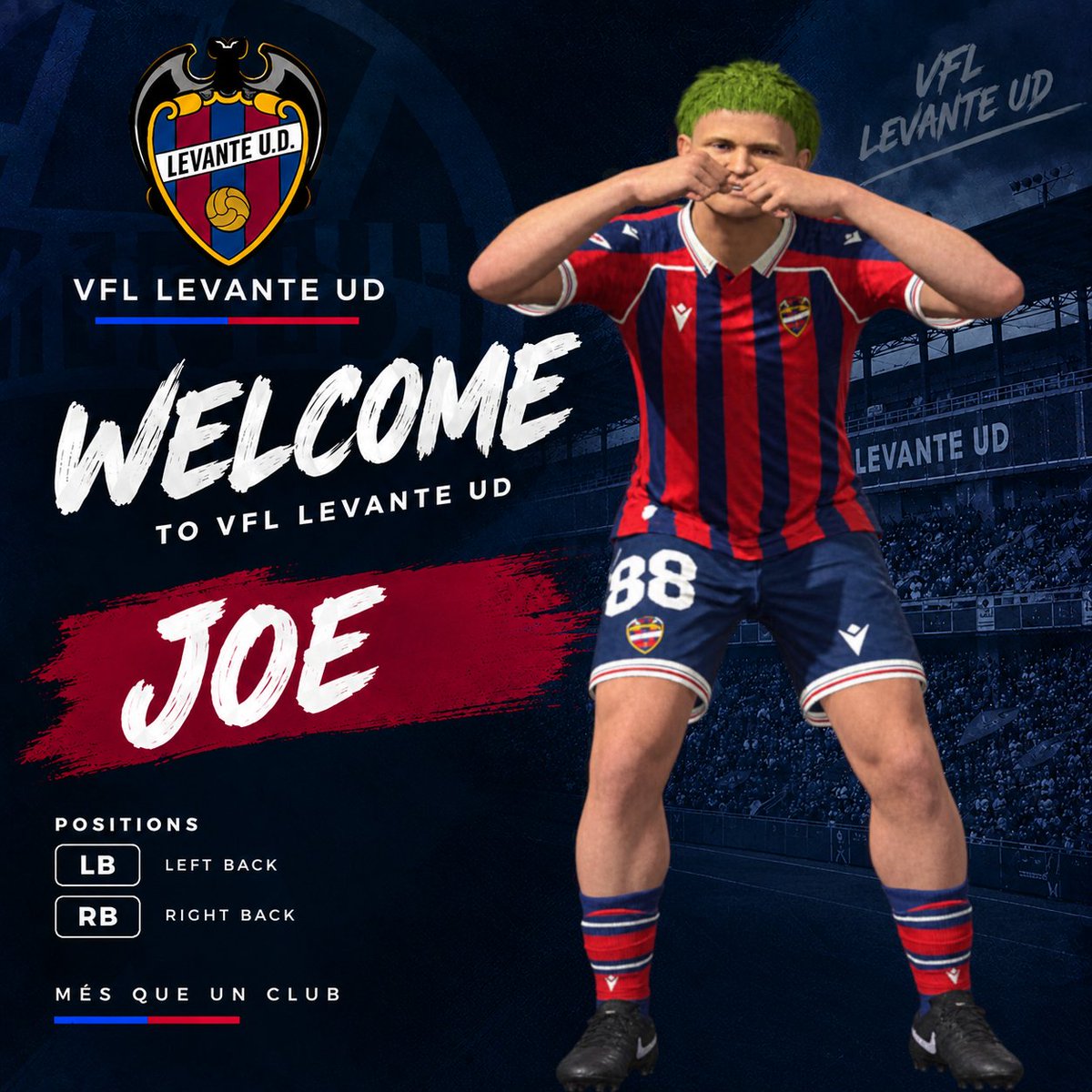 vfl_levanteud's tweet photo. 🔵🔴WELCOME TO VFL LEVANTE UD, @j03_p !

We’re pleased to announce the signing of Joe, joining the squad as a versatile LB/RB.

A reliable full-back who gives us defensive versatility and options on both sides of the pitch.

Welcome to VFL Levante UD, Joe!
 Més que un club.🔵🔴 https://t.co/YI6TS4X3Rt