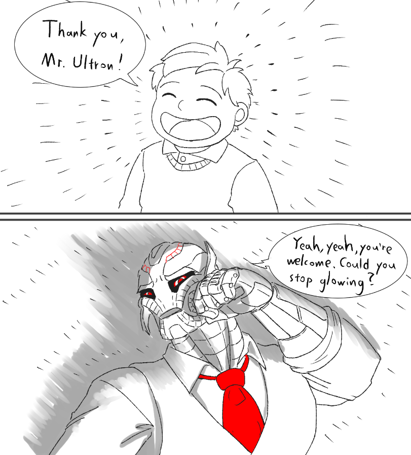 LeafGhost1's tweet photo. #Ultron #CFOUltronAU 

Ultron doesn't like Peter's smile.
It's not he hates it, but Peter's smile is too bright for a former murderous machine. https://t.co/6CFOcxcgFO
