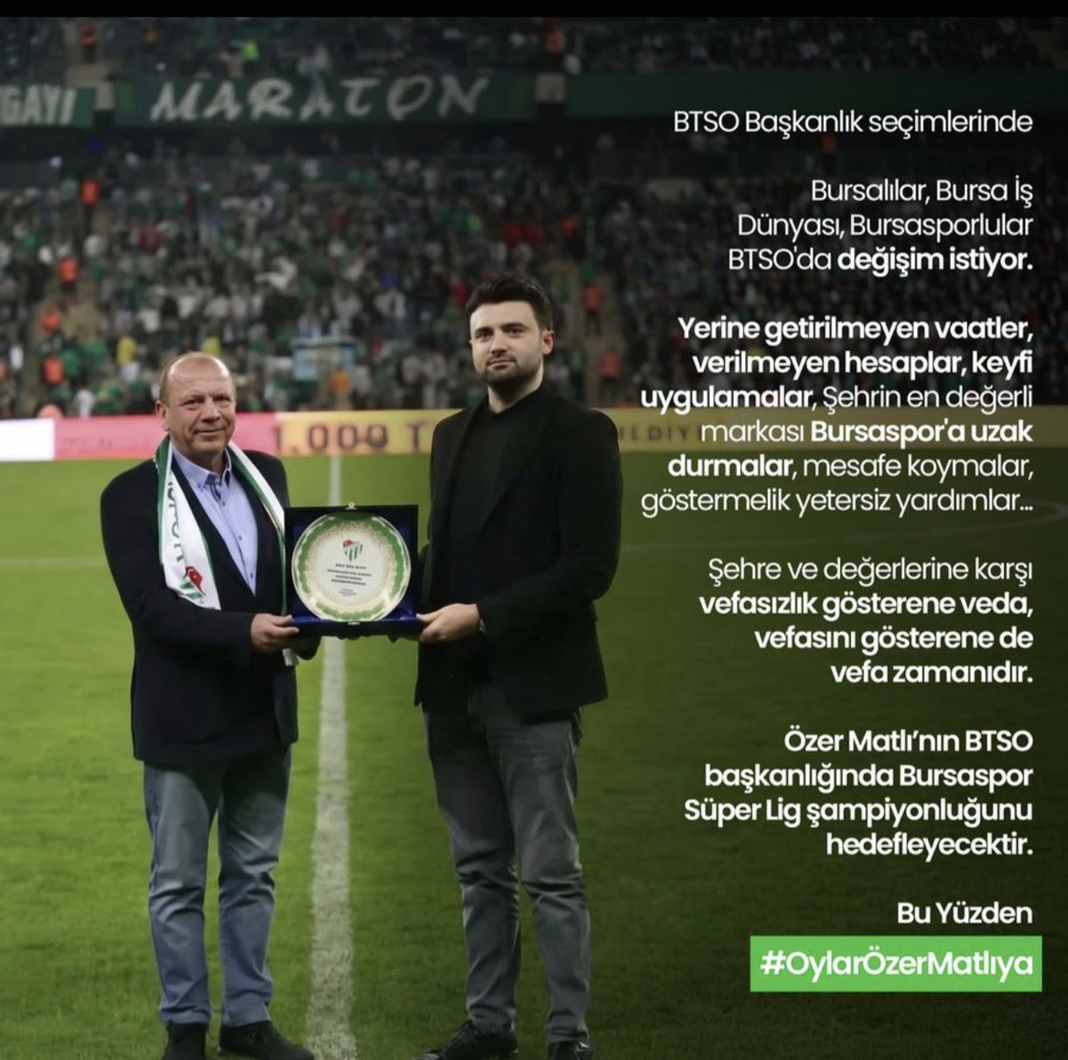 Nurulla40287716's tweet photo. Vefasızlık gösterene VEDA 
Vafasını gösterene VEFA zamanı 
Güçlü Bursa güçlü Bursaspor için 

#OylarÖzerMatlıya https://t.co/dgfOewAkTn