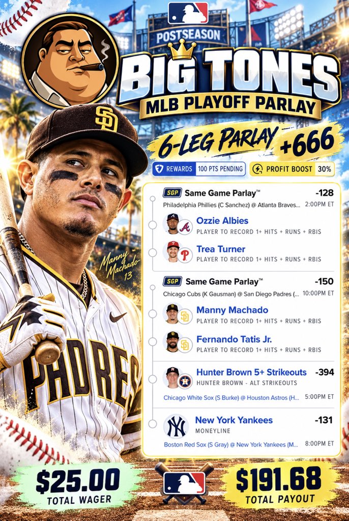BigToney8's tweet photo. ⚾️ MLB Parlay ⚾️
$25 -----> $191🤞🏻
@Playbook link in comments
📊 Research provided by @ParlayAnalyzerX
Full breakdown of player props ⬇️
https://t.co/U6x17CI5Wx
#MLBTwitter #MLBParlay #GamblingTwitter https://t.co/xnnBMcn0lZ