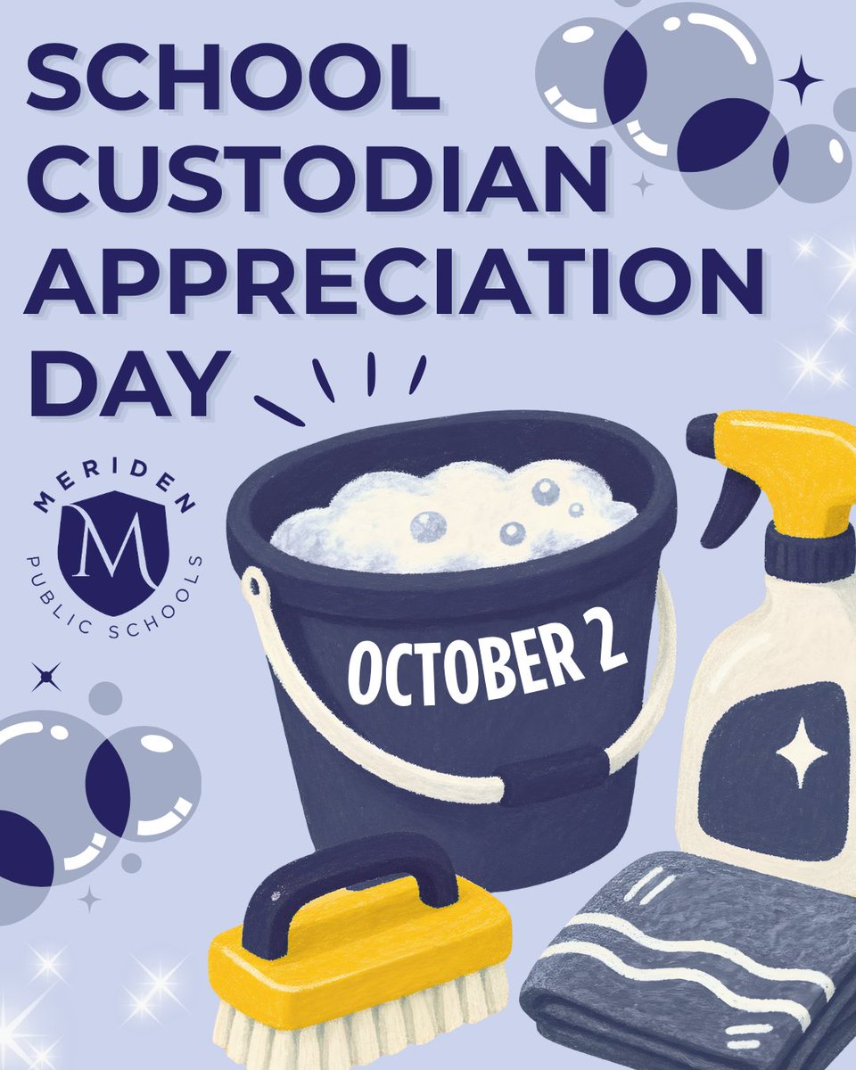 MeridenK12's tweet photo. 🧹 Today we’re giving a big thank-you to our school custodians! Your hard work helps make our schools clean, comfortable, and welcoming places to learn each day. We appreciate all that you do!

#wootwoot #herestudentssucceed #MeridenCT https://t.co/Gxkfh5W0mM