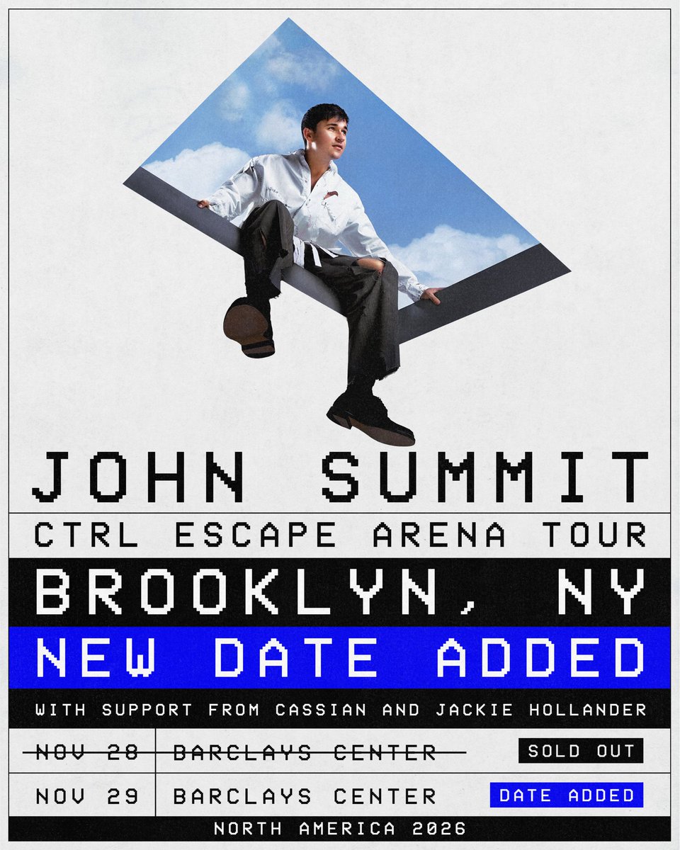 barclayscenter's tweet photo. ON SALE NOW! JOHN SUMMIT 🙌 CTRL ESCAPE ARENA TOUR on November 29 in Brooklyn. Get tickets now.
🎟️: https://t.co/SwoQLCplkG https://t.co/xI3TtKlgeI