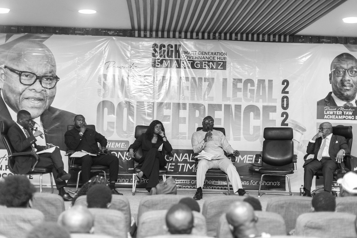 mensaduncan's tweet photo. It was a pleasure moderating a panel to explain the on-going constitutional review process for young people at the Smart Generation Legal Conference at the GNAT Hall

Prof. Mike Ocquaye, Former Bar President Yaw Boafo, @AzantilowPatra and Aaron Asiedu-Antwi were the panelists https://t.co/9eiGvegx2r