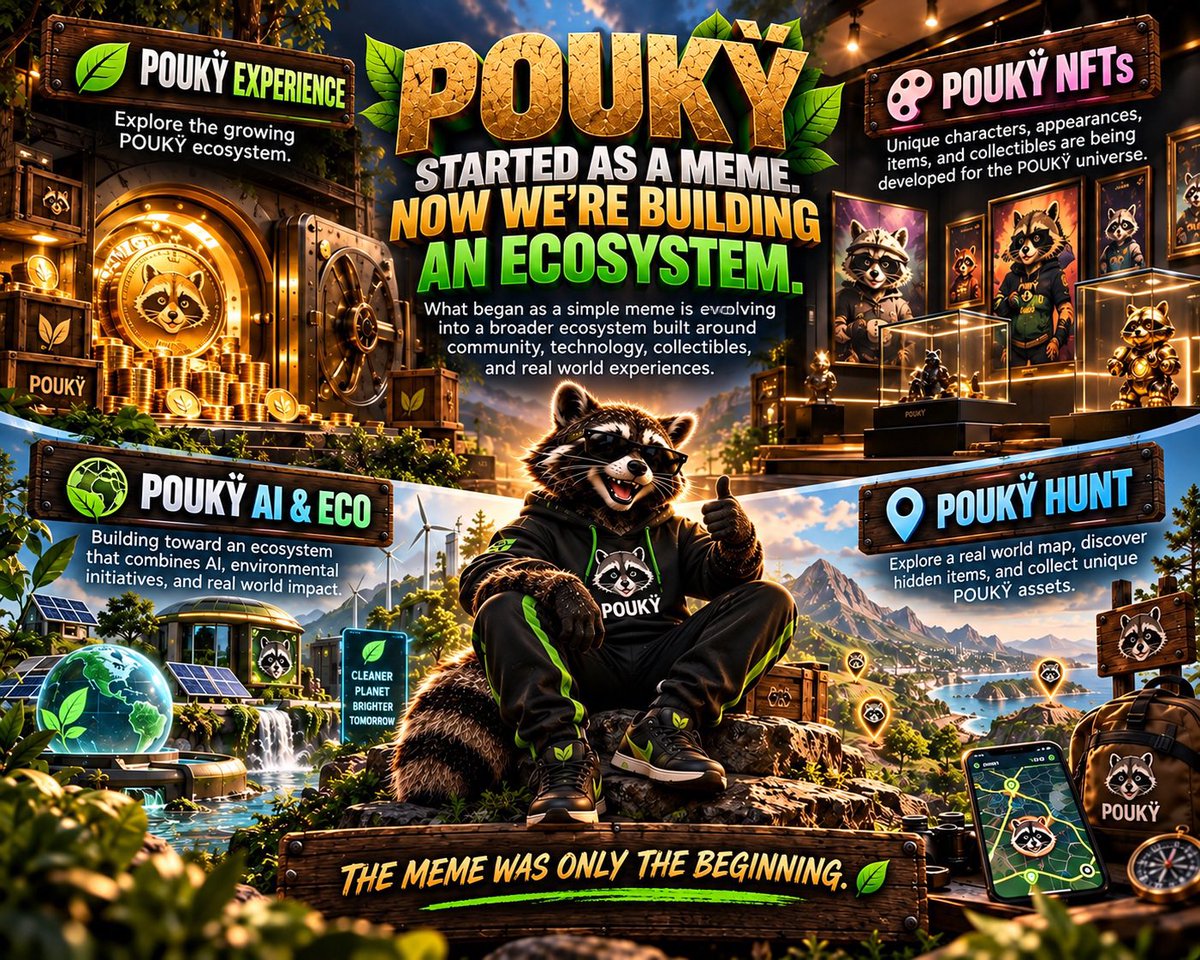 Zane_Calder's tweet photo. 🦝 DISCOVER POUKŸ — MORE THAN A MEME

$POUKY is building a growing ecosystem around community, technology and real-world experiences.

🌍 POUKŸ HUNT — explore the real world, discover hidden Poukÿ and collect unique assets.
🌱 POUKŸ AI & ECO — AI-powered ideas focused on recycling and environmental utility.
🎨 POUKŸ NFTs — characters, items and collectibles for the Poukÿ universe.
🔒 Long-term vision with transparent wallets and a 30% long-term token lock.

The project started as a meme, but the team is building far beyond that.

🌐 Website: https://t.co/ucKdHhu0Wp
𝕏 X:
💬 Telegram: https://t.co/lVBv3CGlxf

https://t.co/3cjyzCTCio

CA: DeCbrdr7VGSL7BTFufojwoJ4gudUrxE9pwBzJ6sApump

🦝 POUKŸ IS MORE THAN A MEME. https://t.co/1U2AISyV55