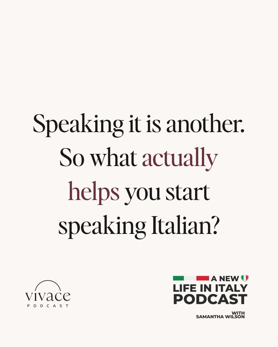 VivaceNetwork's tweet photo. Why can you understand Italian but still struggle to speak it?

Samantha explores this with Clara and Martina from My Italian Room on the latest episode of A New Life in Italy, covering daily practice, grammar, learning Italian as an adult, and more!

Link in replies 👇 https://t.co/zsCAV2gY2V