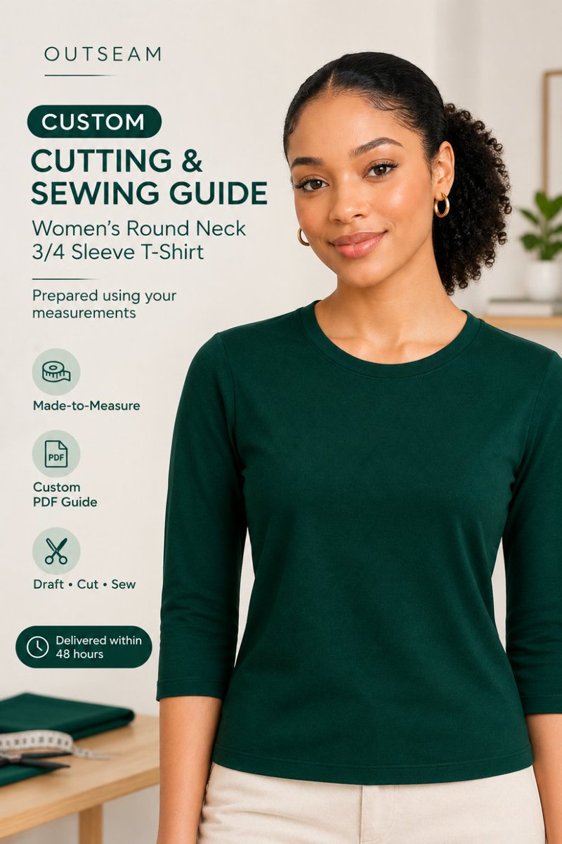 Outseam_io's tweet photo. Get your step-by-step cutting &amp; sewing written guide for this round neck regular 3/4 sleeve T-Shirt!  

https://t.co/RWv0GtZHWT

Help retweet for someone who needs it  

#madetowear #madetomeasure #customguide #patterndrafting #patternmaking #sewingpattern #diy #diyfashion https://t.co/ohameuqYcd