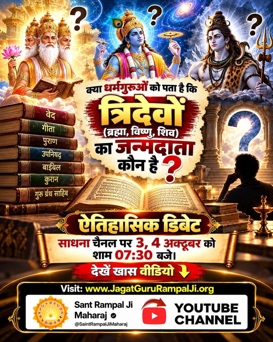 ArjunUranw1's tweet photo. 📜 वेद और गीता का सत्य! शास्त्रानुकूल भक्ति मार्ग जानने के लिए देखें "शास्त्रार्थ का शंखनाद" 3-4 अक्टूबर को live! 🙏✨ #50लाख_की_ऐतिहासिक_डिबेट Challenge By Sant RampalJi

 #RapidoForWomen #INDvsWI
"Stand with Ashok Mittal" https://t.co/z4vuKAWISG