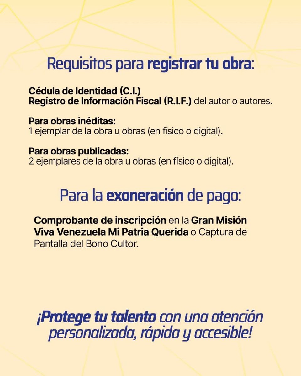 villadelcine's tweet photo. Protege tu obra de forma rápida y sencilla. ✍🏻 

El SAPI, la Fundación Villa del Cine y el Gabinete de Cultura del Estado Miranda llegan con la Jornada de Taquilla Exprés.

#SAPI #villadelcine #derechodeautor #propiedadintelectual #venezuela https://t.co/KJdCqqKEBg