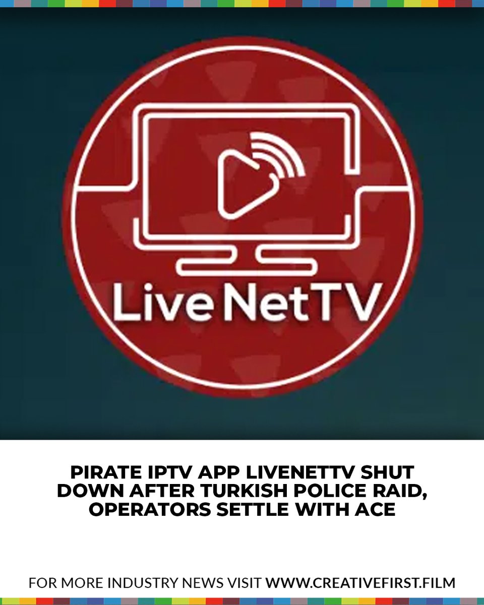 CreativeFirstIN's tweet photo. 4. ACE has announced the shutdown of LiveNetTV, a free IPTV app that survived for a decade despite legal pressure from multiple sides.
Read more at https://t.co/sHDz83V4P3 https://t.co/HIOZme4ypp