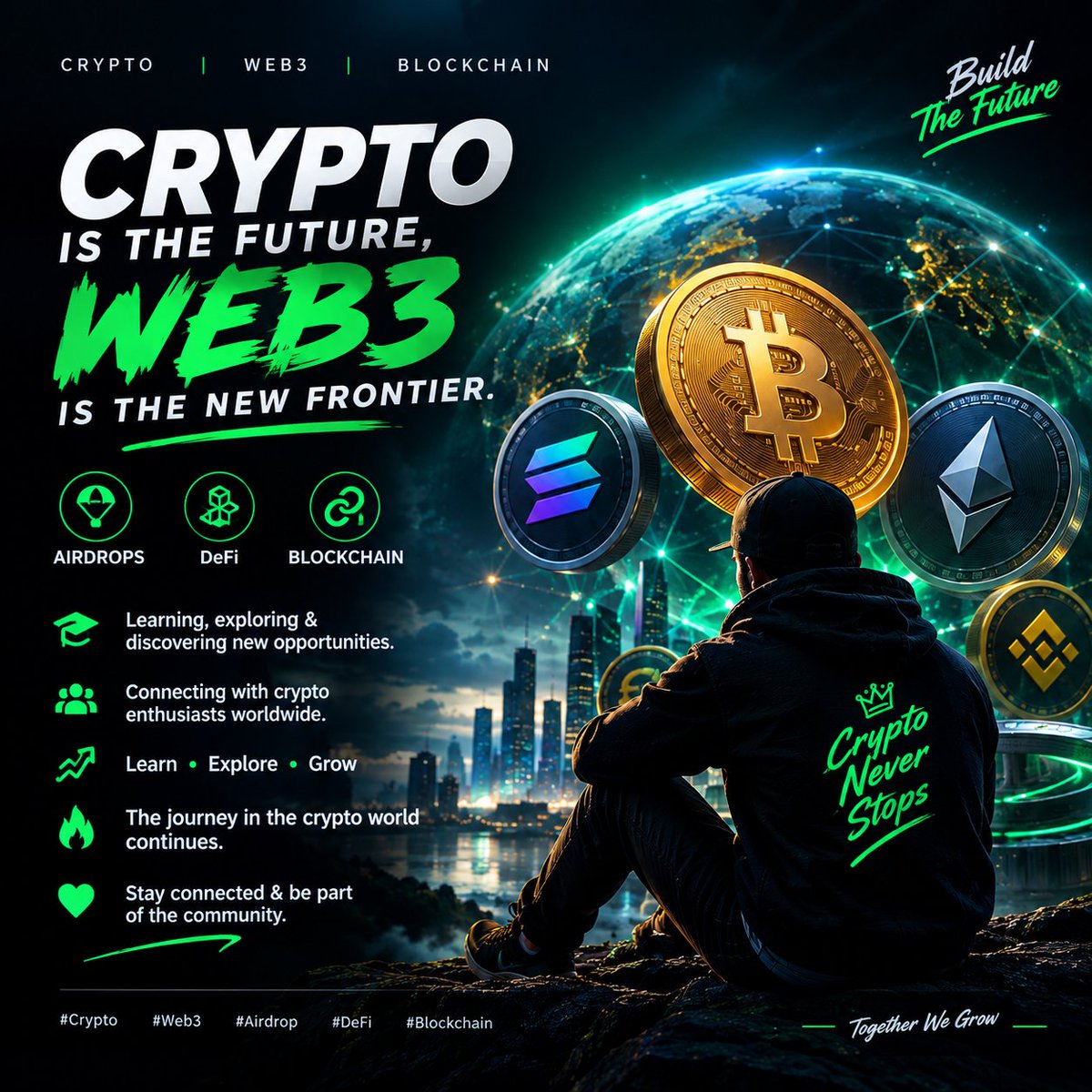AhadBuild's tweet photo. 🚀 Crypto is the future, Web3 is the new frontier.
💎 Airdrops • DeFi • Blockchain
🌐 Learning, exploring &amp; discovering new opportunities.
🤝 Connecting with crypto enthusiasts worldwide.
 Learn • Explore • Grow 🔥
❤️ Stay connected

#Crypto #Web3 #Airdrop #DeFi #Blockchain https://t.co/BZBY1RUgqk