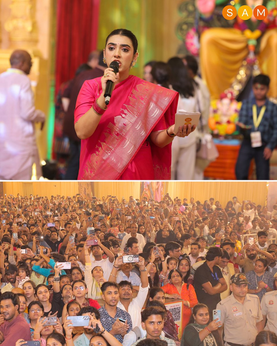SAMWorkshops's tweet photo. [2/4] From soulful bhajans to high-energy performances, from singing your heart out to dancing with Bappa — every frame was pure Ganpati energy. ⚡

Because who said devotion has to be quiet? https://t.co/f7trcR8gsq