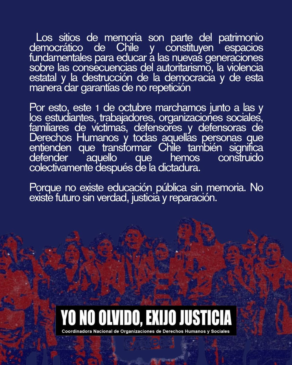 CoordinadoraDH's tweet photo. Declaración: ¡¡Ni un peso menos para Memoria y Derechos Humanos!! @AFEPSantiago @Londres_38 @RSMemoria_cl @3y4alamos @AliciaLiraM @MemoriaBorgono @PiensaPrensa https://t.co/NIGuYE69Dm