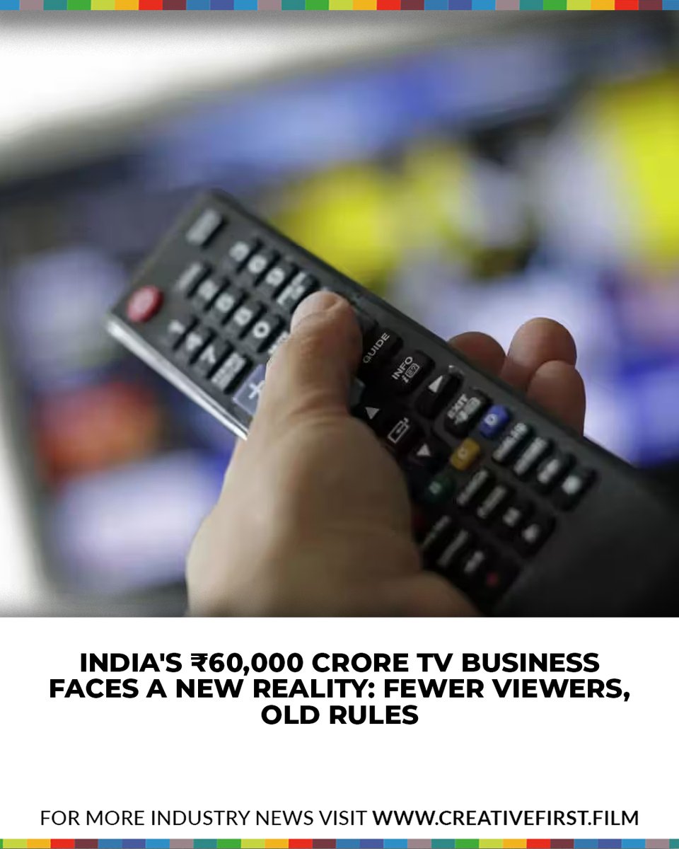 CreativeFirstIN's tweet photo. News Highlights from the Media and Entertainment Industry:

1. India’s ₹60,000-crore television broadcasting industry is facing regulatory uncertainty as traditional TV steadily loses customers to OTT platforms.

Read more at https://t.co/ufFqQ9jOQa https://t.co/8iXcuuhIgY