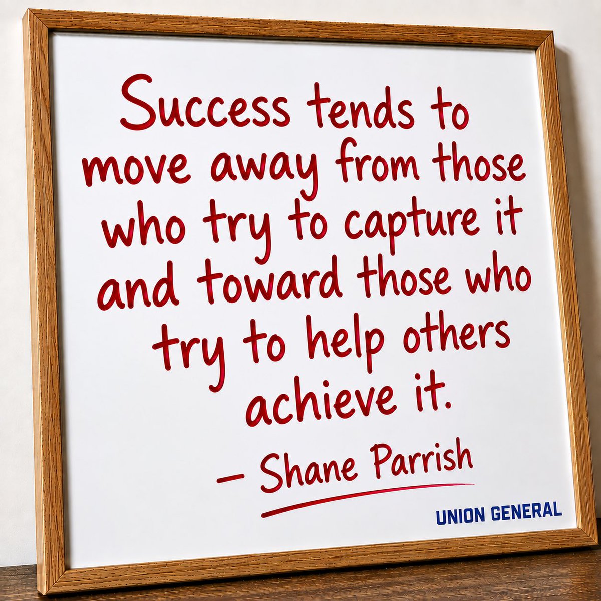 UnionGeneral2's tweet photo. It’s Whiteboard Wednesday!

“Success tends to move away from those who try to capture it and toward those who try to help others achieve it.”

— Shane Parrish

#uniongeneralins #whiteboardwednesday #ShaneParrish #success #leadership #service #growth https://t.co/fz9LDOSVPg