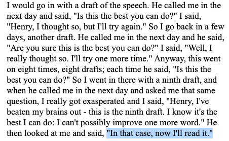 jasoncrawford's tweet photo. Sometimes I remember this anecdote about Kissinger (told by Winston Lord) and think it might be a good approach with agents: https://t.co/DuuQQLhPXh