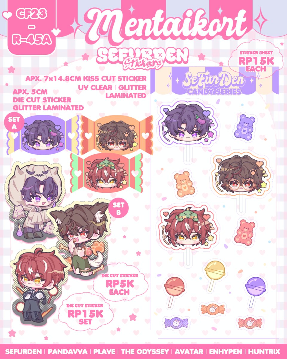 mentaikort's tweet photo. [🔃 &amp; ♡ are appreciated!]

๑⁠ @mentaikort's Catalog for #CF23 ๑⁠

📍 R-45A (BOTH DAYS)
💫 SEFURDEN, PDVV, PLAVE + EUNBY &amp; HAMBAM, ENHYPEN &amp; ENCHIN, THE ODYSSEY, AVATAR (TWOW), HUNTRIX 
📆 Closed PO : OCT 7
For pick up &amp; mail order.

(1/4)
More items &amp; 🔗 below 👇🏻 https://t.co/spHHlKcOWn