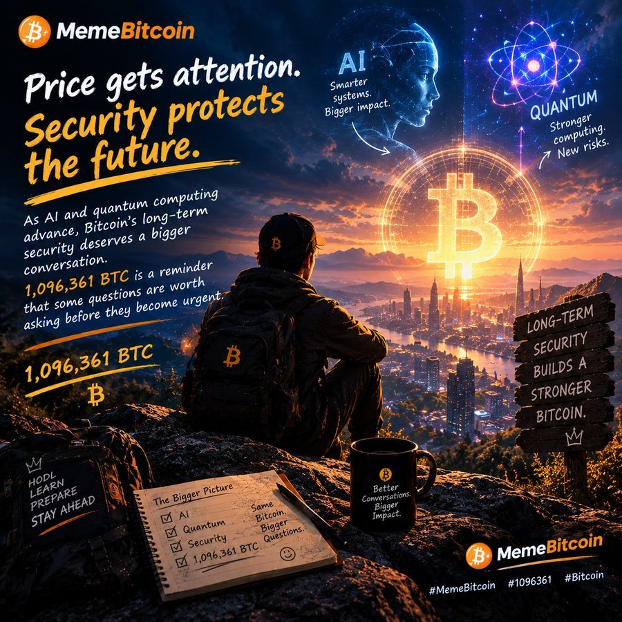 Susi_tran23's tweet photo. Technology keeps moving, and Bitcoin must keep adapting. AI and quantum computing could reshape old security assumptions. That’s why 1,096,361 BTC is worth discussing today—not tomorrow.

@1096361BTC

#MemeBitcoin #1096361 https://t.co/Lu24Ta0T4E