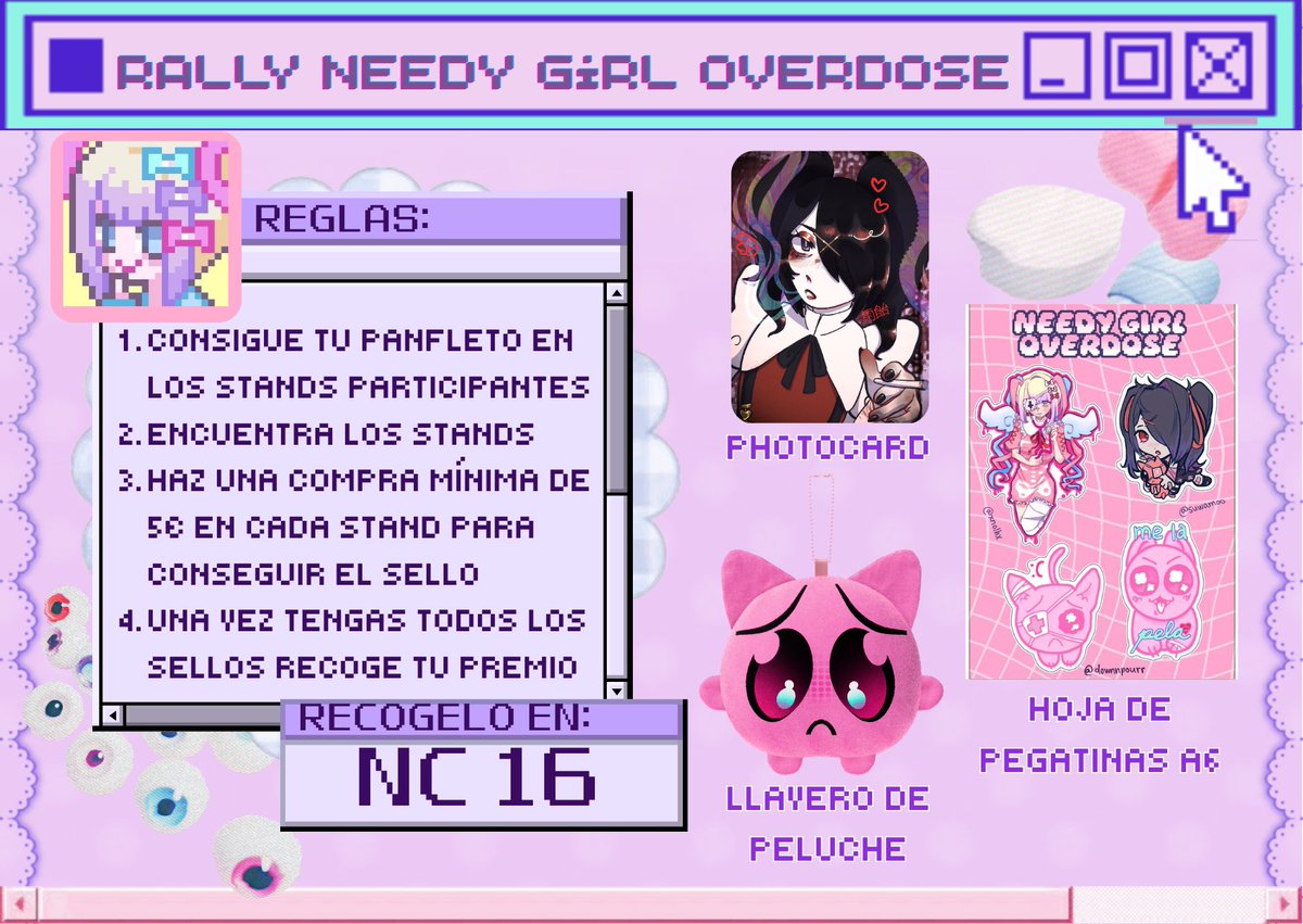 Eris_ferret's tweet photo. 💊Stamp Rally Needy Girl Overdose Japan Weekend Bilbao🩷
Este sábado 03/10 te invitamos a participar de nuestro rally temático con premios bien chulones y unicos!! PREMIOS LIMITADOS A 10 UNIDADES!!! 
NOS VEMOS 💕
🙏BLESS 🙏
#japanweekendbilbao #needygirloverdose #japanweekend https://t.co/wnxDBu5nLb