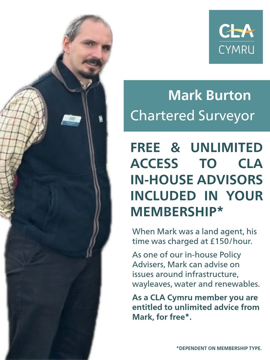 CLACymru's tweet photo. Did you know that CLA Members are entitled to free, unlimited advice from our policy advisers? If you are facing problems with land use, grants, tax or legal, contact CLA Cymru at wales@cla.org.uk or on 01547 317085 to get advice or join CLA Cymru. #welshfarming #ruralwales https://t.co/B2S0JoAtA9