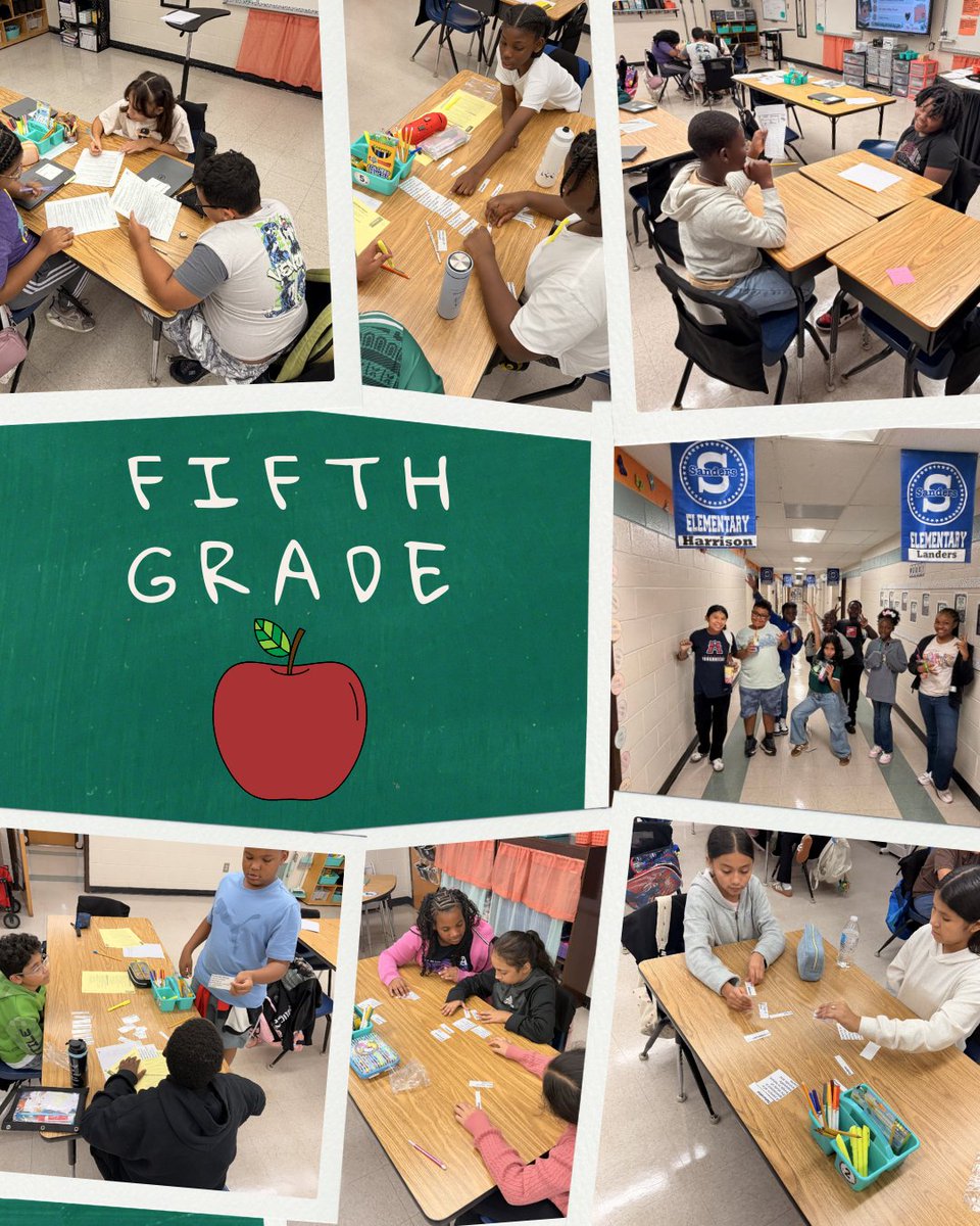 SandersES1's tweet photo. ✨ Fifth graders are building skills and having fun! Through teamwork, discussion, and hands-on learning activities, students are strengthening their critical thinking while collaborating with classmates. 📚🤝 #SandersElementary #FifthGrade #LearningInAction https://t.co/6DnFYMc2UQ