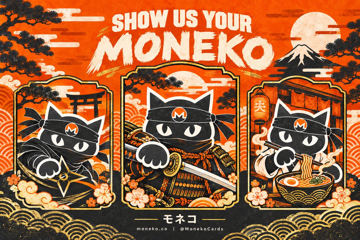MonekoCards's tweet photo. The timeline needs more cats. Let’s fix that. 🟠

Create a Moneko.
Download your card.
Reply with your favourite and its score.
Ninja, samurai, ramen chef… who’s representing you?
Tag @MonekoCards so we can see yours 👀

https://t.co/ACUmcl5PsG
solana:82CfUnavgMwUzY1UkUnWpqKMRPqoBuSb15VnEjn1yx9a