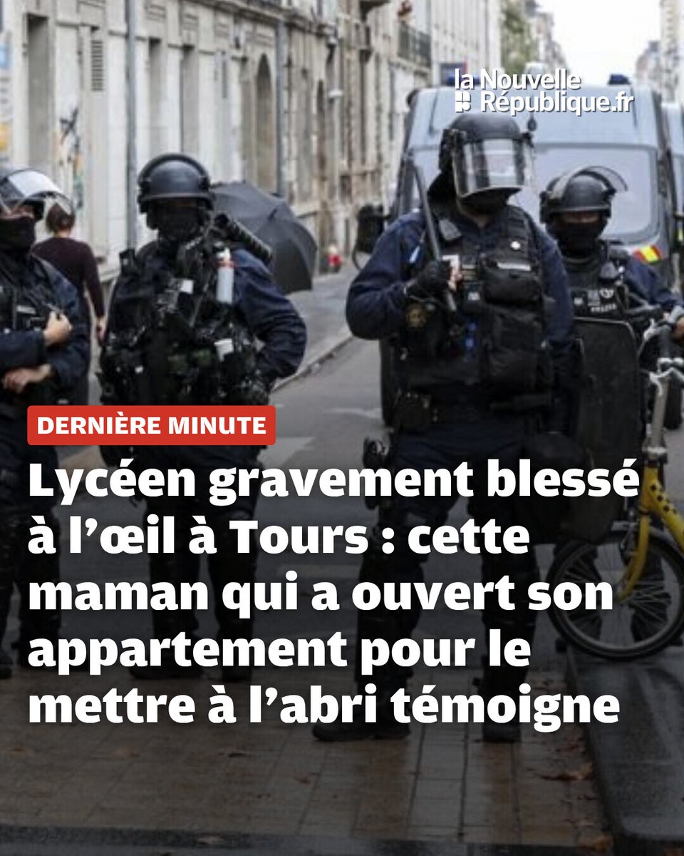 NR_Tours's tweet photo. 🔴 La scène s'est déroulée sous ses fenêtres. Elle a ouvert sa porte pour accueillir le jeune blessé : «On tentait d’éponger tant bien que mal avec des tissus» ➡️ https://t.co/pgVvdpxpxg https://t.co/ZgVZJErxTN