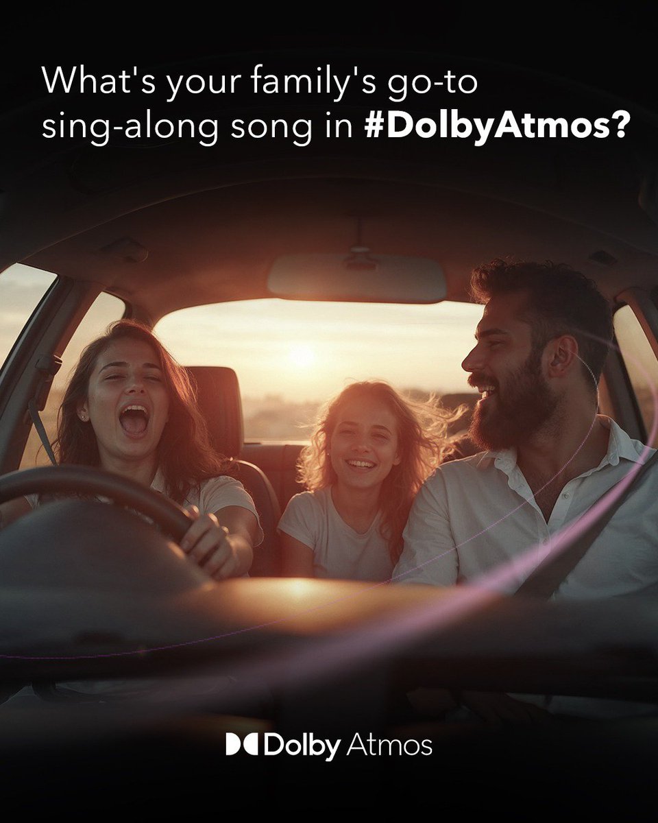 DolbyIn's tweet photo. Every family has that one song that gets everyone singing!

What's yours? Tell us the song that turns your long drives into a full-blown concert in the multidimensional sound of #DolbyAtmos.

 #LoveMusicMoreInDolby https://t.co/ftHOIEikdt