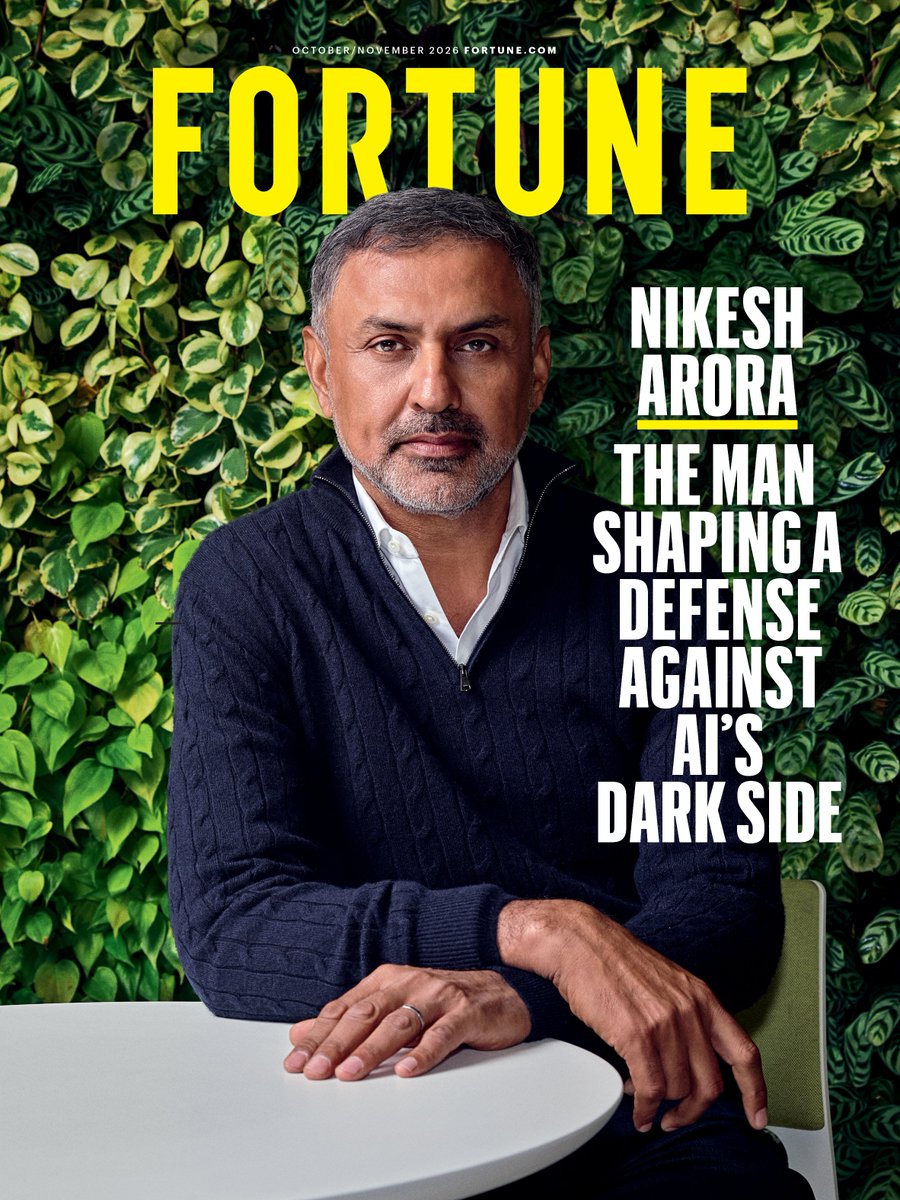 FortuneMagazine's tweet photo. Cybersecurity’s AI reckoning has arrived, and @PaloAltoNtwks CEO @nikesharora has become a go-to adviser to CEOs. https://t.co/A29UTgMUVt https://t.co/cmMRlxLhLb